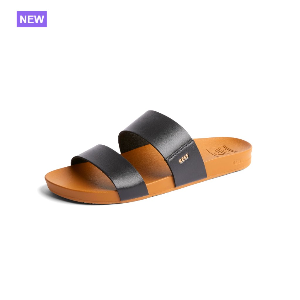 Vegan Leather Slide Sandals With Cushion Technology And Arch Support